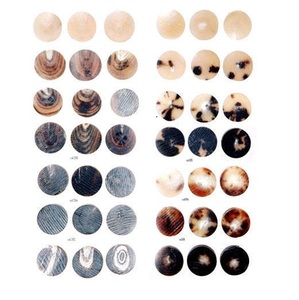 Botones de Cuerno de Búfalo Estilo Animal, Ecológicos, Técnica Glaseada, Redondos, Color Número 09/10, Artesanía Sheeri, Coleccionable - Product Image 4