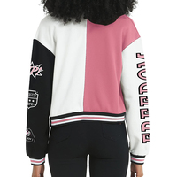 Chaqueta Varsity Corta de Invierno para Mujer, Nueva Tendencia, Logotipo Personalizado Bordado, Acolchado Regular, Transpirable, Resistente al Viento, Ropa Exterior de Algodón y Piel