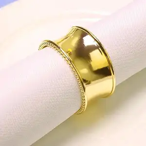Gold Napkin Holder Ring Hammered For Wedding Birthday Anniversary Christmas Holiday Dining Party Table Setting Decoration