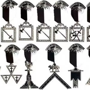 Ensemble de collier et de bijoux maçonniques, accessoires de régalia maçonnique pour officier de loge, collier maçonnique de qualité supérieure avec ensemble de bijoux - Product Image 1