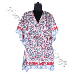 Estilo marroquí mujeres Dubai Abaya algodón Kaftan corto señoras longitud corta algodón Kaftan vestido de mujer largo/corto Kaftan vestido - Product Image 2