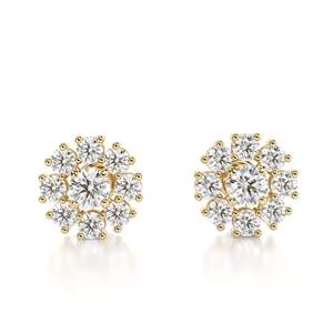 Round Cut Diamond <b>Halo</b> Style Stud <b>Earrings</b> For Women - Product Image 3