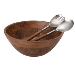 Bol de service en bois d'acacia moulé, fait à la main, Design Unique de luxe, bol de service alimentaire et de riz - Product Image 5