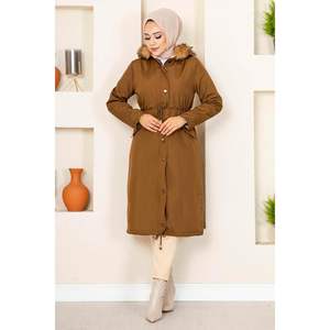 Tunnel Ceinture Arquée Hijab Manteau Motif Régulier 40/38 165cm Marron Turquie - Product Image 4