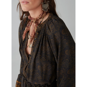 Roberta <b>Loose</b> Silhouette <b>Dress</b> with Natural Waistline Moutarde Color - Product Image 2
