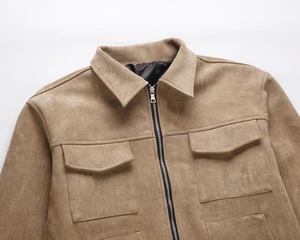 Chaqueta de cuero PU ajustada para hombre de High Street 2025, chaqueta clásica marrón con diseños de moda, tela de lona - Product Image 6