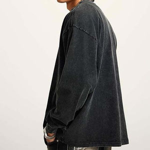 Sudadera con Capucha para Hombre, Estilo Vintage, Gruesa, 100% Algodón, Lavada al Ácido, Bordada, Personalizada, Estilo Vintage, Holgada, Básica - Product Image 2