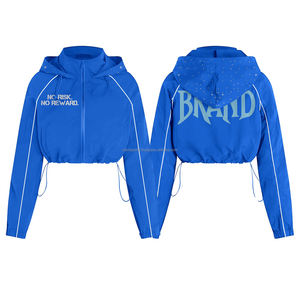 Chaqueta cortavientos larga para mujer con el mejor diseño 2025 para ropa de calle de invierno, ropa regular con logotipo personalizado para mujer a la venta - Product Image 1