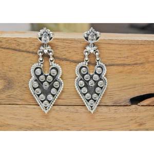 925เงินสเตอร์ลิงต่างหูนิลวินเทจต่างหูแบบห้อยอัญมณีสีขาวทำด้วยมือกระดุมเพทายลูกบาศก์ไอเดียของขวัญที่ทันสมัย - Product Image 5