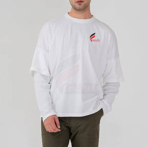 เสื้อยืดแขนยาวผ้าโพลีเอสเตอร์/คอตตอนสองชั้น แห้งเร็ว ระบายอากาศดี ขายดีที่สุด สำหรับผู้ชาย สวมใส่สบายๆ สำหรับผู้ใหญ่ - Product Image 5