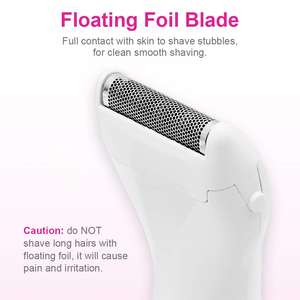 Tondeuse électrique pour poils pubiens pour femmes, lame en acier inoxydable, étanche IPX7, tondeuse intime avec peigne, grille flottante, batterie, US/UK - Product Image 5