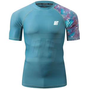 Men Fitness Wear Rash Guard Athletic Short Sleeve <b>Compression</b> <b>Shirt</b> Perfect For Martial Arts Fitness And Training - Product Image 1