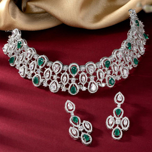 ชุดสร้อยคอโช๊กเกอร์รูปไข่เงินแท้ 925 - Product Image 1