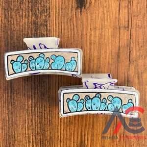 New Arrival Western Style Handmade <b>Tooled</b> Leather Hair Claw <b>Clips</b> Real Handmade Leather Hair Pins Accessories for Women Cowgirl - Product Image 1