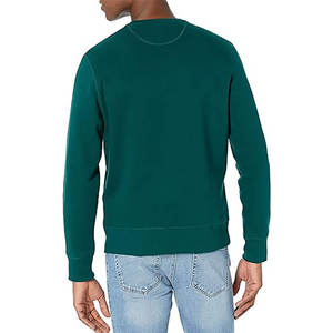 Jersey de punto suave transpirable, cuello redondo, verde oliva, ropa de calle en blanco para hombre, sudaderas con logotipo personalizado liso - Product Image 3