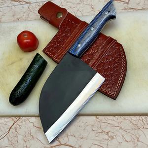 Cuchillo de Cocina Tipo Cleaver de Acero al Carbono de 10 Pulgadas Hecho a Mano con Funda de Cuero Única, Mango Hermoso y Personalizable - Product Image 4