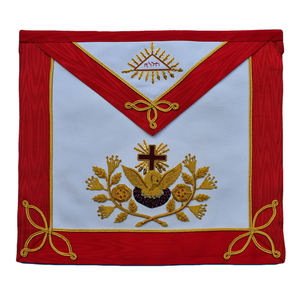 Masonic Rose Croix Delantal bordado de 18 grados Masons Regalia de cuero real - Product Image 1