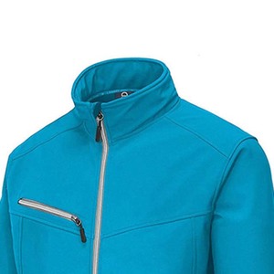 Veste Softshell en Toile pour Homme Coupe-Vent Imperméable Respirante pour l'Extérieur 100% Polyester Col Montant avec Logo Avant - Product Image 4