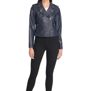 Veste Racer Streetwear Look Tendance Femme Varsity Veste Femme Le Classique Faux Cuir Moto Veste Respirante Femme Cuir - Product Image 4