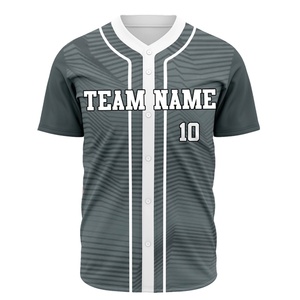 Maillots de baseball et de softball personnalisés, respirants, 100% polyester, évacuation de l'humidité, séchage rapide, impression par transfert thermique, col en V, unisexe - Product Image 1