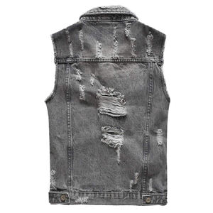 Chaleco Vaquero Retro de Diseño OEM de Alta Calidad Premium para Hombre, Talla Grande, Informal, de Algodón, Transpirable - Product Image 2