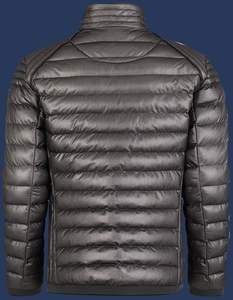 Chaqueta acolchada con capucha ecológica unisex de alta calidad con cierre de cremallera logotipo frontal personalizado informal a prueba de agua/viento - Product Image 2