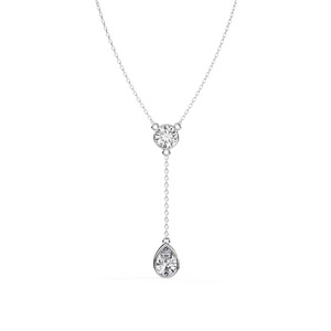 Ethereal Pear Cut Diamond Teardrop Y Drop <b>Pendant</b> 1.14 Ct F VS Lab Grown Diamond In 14K <b>Solid</b> <b>Gold</b> Festive Gifting Occasion - Product Image 2