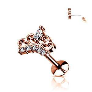 Bijoux de <span class=keywords><strong>piercing</strong></span> sans fil pour les lèvres et le ventre en acier inoxydable 16g vente en gros clous de nez à dos plat <span class=keywords><strong>Labret</strong></span> à poussoir pour femmes - Product Image 4