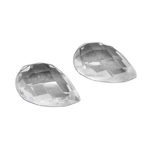Cuarzo Cristal Blanco Natural, Corte Briolette en Forma de Pera de 15x10 mm, 6.45 Quilates, Gema Suelta Hecha a Mano para la Elaboración de Joyas - Product Image 1