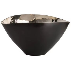 Vaisselle bol de service couleur noire nouveauté ustensiles de cuisine Design tendance forme personnalisée bol de service en métal fait à la main - Product Image 1