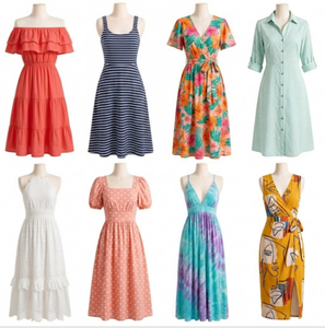 Vestido Midi Casual de Verano sin Mangas con Corte A y Falda Acampanada, Cintura Natural, Dobladillo con Volantes, Estilo Juvenil para Fiesta, Disponible en Stock - Product Image 1