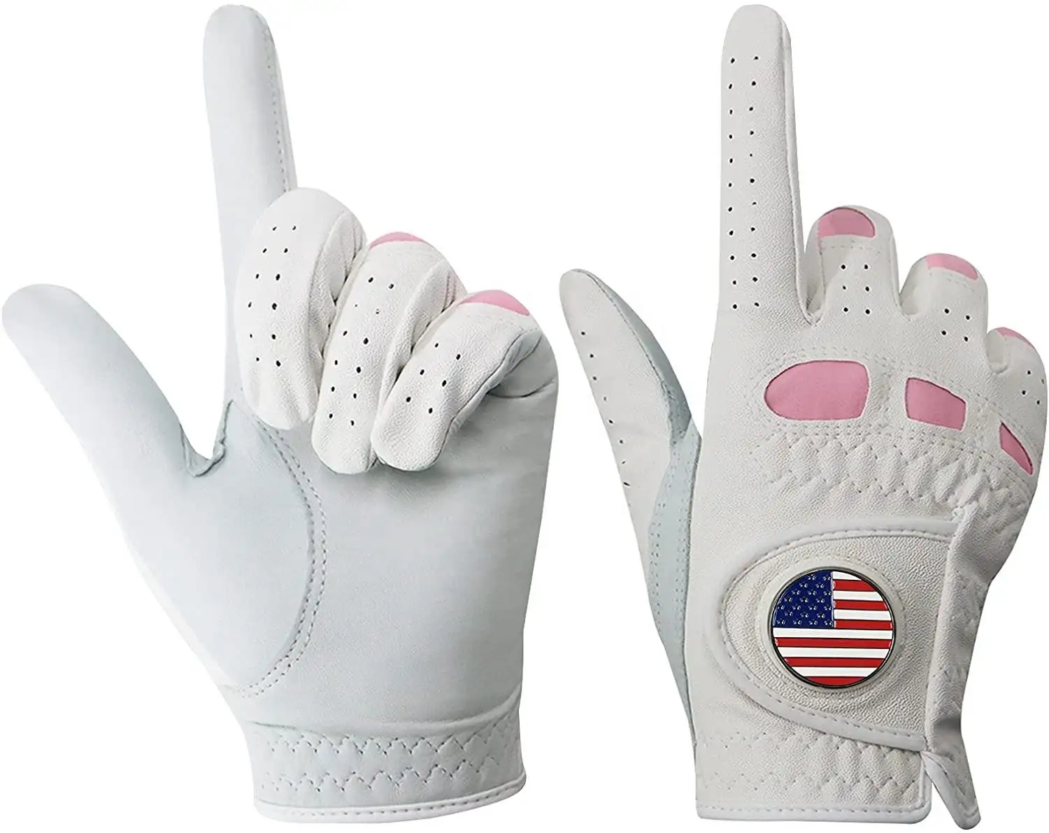Перчатки для гольфа, оптовая продажа, заводская цена, высокое качество, мягкие белые кожаные перчатки из кожи Каберта, индивидуальный дизайн, цвет логотипа, мужские перчатки для гольфа