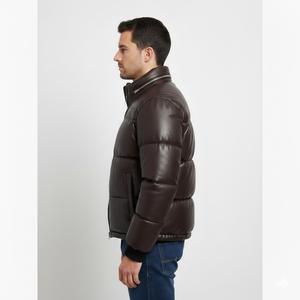 เสื้อแจ็คเก็ตพัฟเฟอร์หนาแบบมีฮู้ด สีน้ำตาล ปิดด้วยซิป กันน้ำ/ลมได้  สไตล์สตรีทแวร์  โลโก้ด้านหน้าแบบสั่งทำได้ - Product Image 3