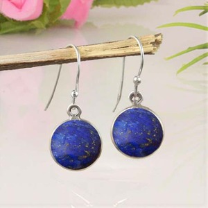 Women's Fashion 925 Solid Sterling Silver Drop <b>Earrings</b> Lapis Lazuli Gemstone Dangle Silver Jewelry for Girls Trendy Style - Product Image 2