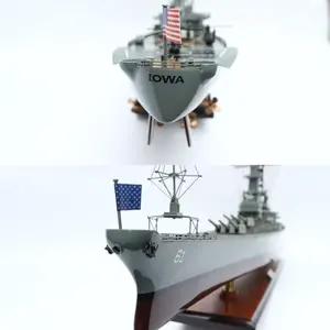 USS iowa-bb61 savaş gemisi modeli-ahşap savaş gemisi modeli dekorasyon için-el yapımı MODEL gemi satılık