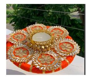 Haute qualité à la main tapis floraux chauffe-plat pour la fête Diwali Rangoli fête bureau à domicile bougeoir bureau pendaison de crémaillère cadeau - Product Image 6