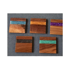 Dessous de verre en résine et bois Tapis et coussinets maison et bureau bureau tasse à thé caboteur Artisanat personnalisé top vente - Product Image 4