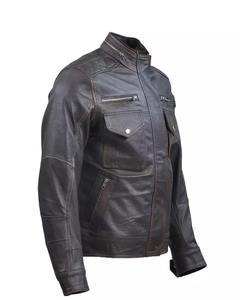 Chaqueta de cuero de moda de alta calidad para hombre, hecha a medida, estilo informal, patrón sólido azul, producto de Venta caliente de invierno - Product Image 3