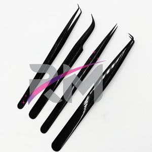 Pinzas de Plasma Negras Shin de RMI, Producto de Venta Caliente, Pinzas Planas de Acero Inoxidable para Extensión de Pestañas - Product Image 1