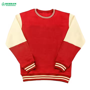 เสื้อสเวตเชิ้ตคอกลมทรงสปอร์ตสำหรับผู้ชาย ลายทางสีแดง แขนยาว ทรงปกติ โอเวอร์ไซส์ ผ้าฝ้าย 100% - Product Image 3