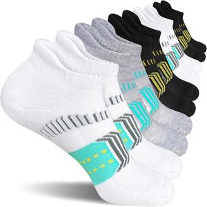Chaussettes de cheville rembourrées anti-ampoules pour femmes 5 paires 87% polyester 8% spandex 5% élastique - Product Image 1