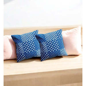 Indigo <b>Blue</b> Geometric Digital Print 16x16 Cushion Cover Multicolor Handmade Decorative Throw Pillow for <b>Sofa</b> <b>Bed</b> Accent for Home - Product Image 5
