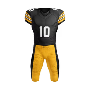 Sublimation personnalisée couleur noir jaune et blanc meilleurs uniformes d'équipe personnalisés vente en vrac top vente uniformes de football américain - Product Image 4
