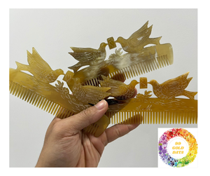 Peine de cuerno natural para el cuero cabelludo-Peine de cuerno de búfalo hecho a mano con diseño ergonómico, antiestático para un cabello saludable y masaje - Product Image 3