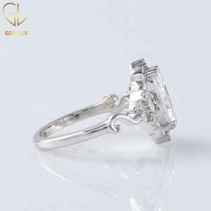 Nouveau Design Vintage Filigrane Bague, 1 CT Marquise Coupe Moissanite Diamant Vintage Style Bague de Fiançailles, Antique Diamant Bague - Product Image 3