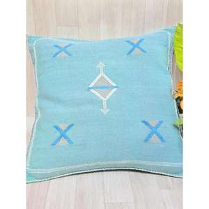 Funda de Almohada Marroquí Hecha a Mano, Funda de Cojín Tradicional Bereber, Cojín Decorativo Boho para Sofá, Almohada Decorativa de Algodón para el Hogar - Product Image 1