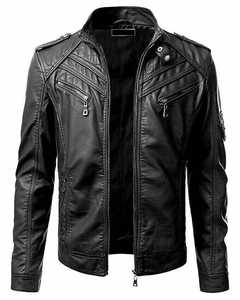ODM veste de moto motard coupe ajustée pour hommes de haute qualité en cuir de mouton véritable coque souple imperméable pour l'hiver tenue décontractée - Product Image 4