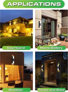 Hybec Outdoor Solar Led Wandlamp Ip65 Geclassificeerd Aluminium Lichaam Zelfklevende Automatische Zonne-Energie Voor Tuinterras 1W Warm Wit 2800K - Product Image 3