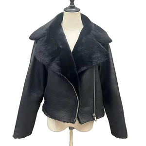Nuevo Abrigo de Piel de Oveja Personalizado de Moda de Invierno para Mujer, Chaqueta Corta de Cuero con Pelaje - Product Image 3