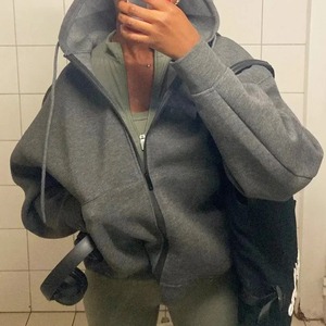 Grey Women's Bomber Varsity Jacket <b>Coat</b> Spring Autumn Ladies Fashion Casual Long Sleeve Black Jackets - Product Image 2